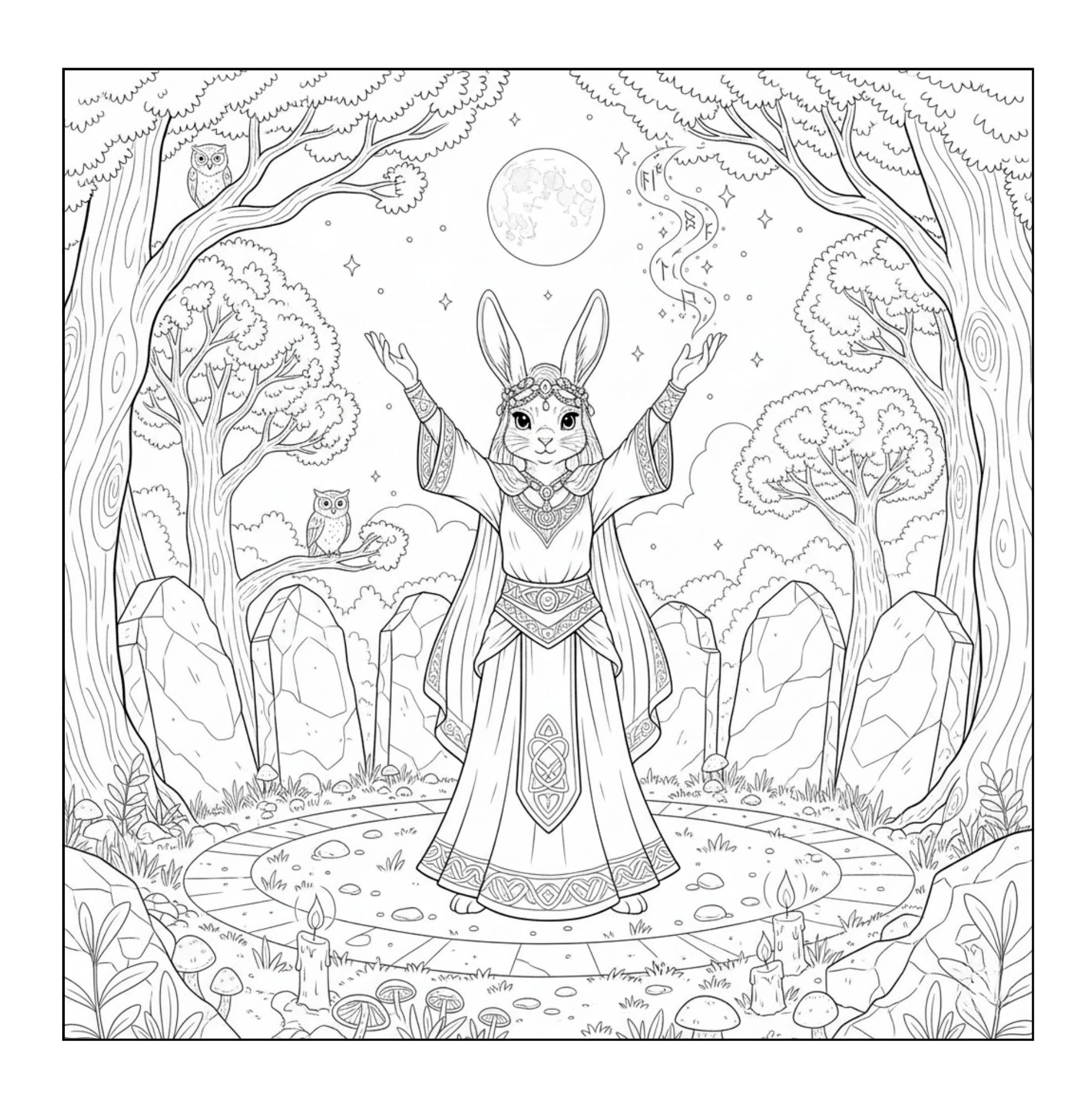 Lapin mage à colorier